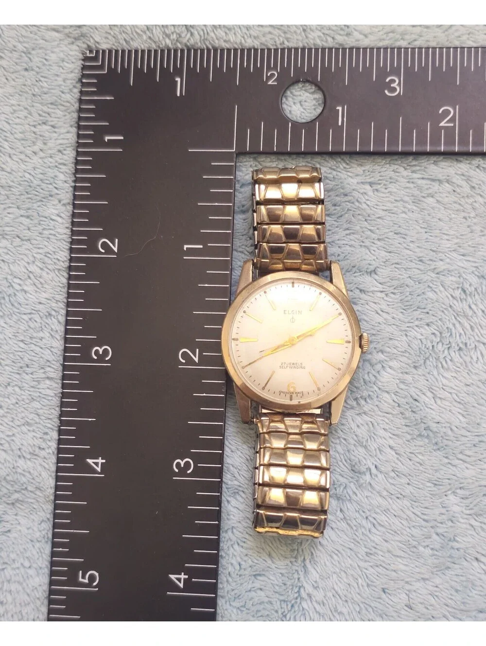Vintage Elgin 27 Jewel Self Winding Men's Wristwatch 10k RGP Bezel  AS IS READ